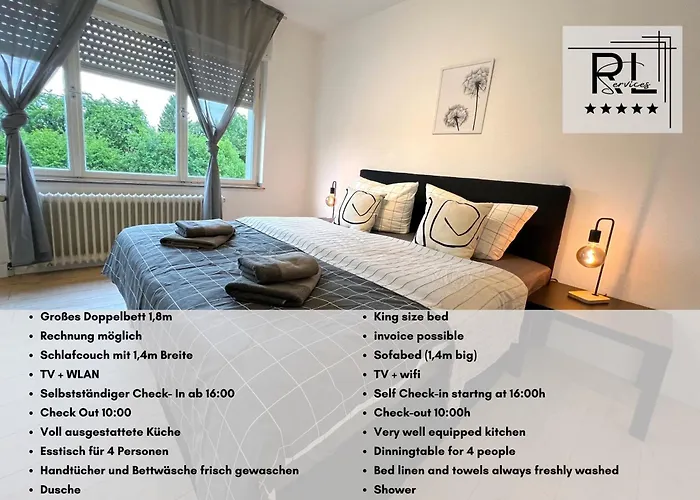 One Bed And One Sofa Bed, Self Check In, Invoice Daire Mönchengladbach